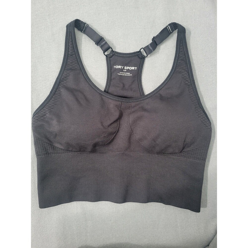 TORY BURCH Seamless Adjustable sports Bra Black  Small